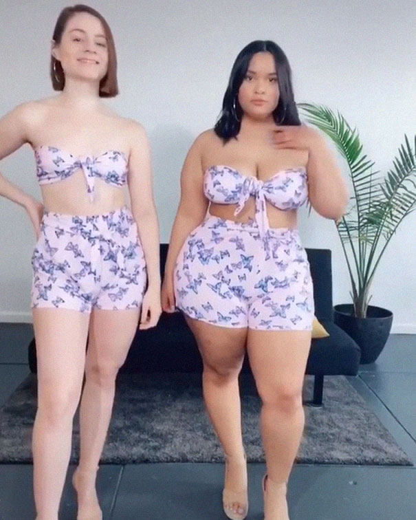 Two Friends Show How The Same Clothes Look On Their Different Body Types