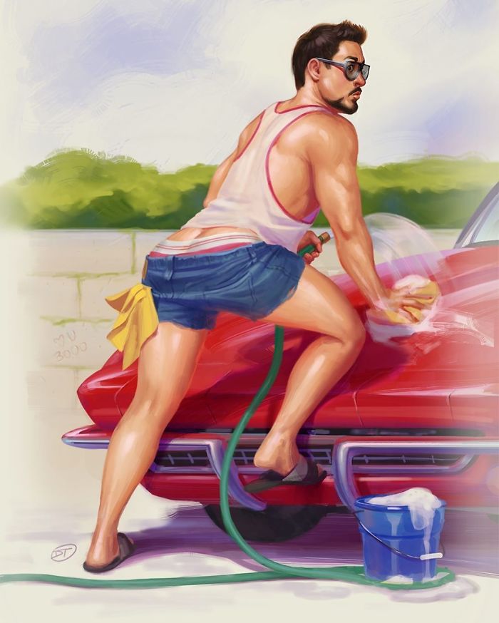 Artist Draws Male Superheroes As Pin-Up Models And The Prints Are Selling Out Fast