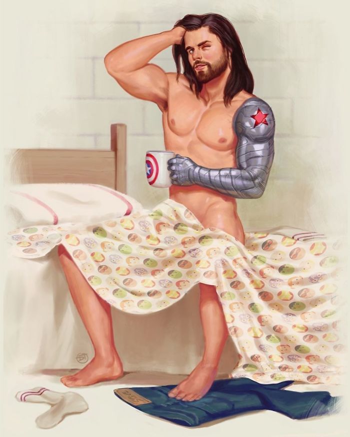 Artist Draws Male Superheroes As Pin-Up Models And The Prints Are Selling Out Fast