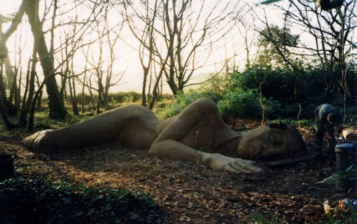 Incredible Living Sculpture In The Lost Gardens Of Heligan Changes Its Appearance With The Seasons by the artists called Pete and Sue Hill