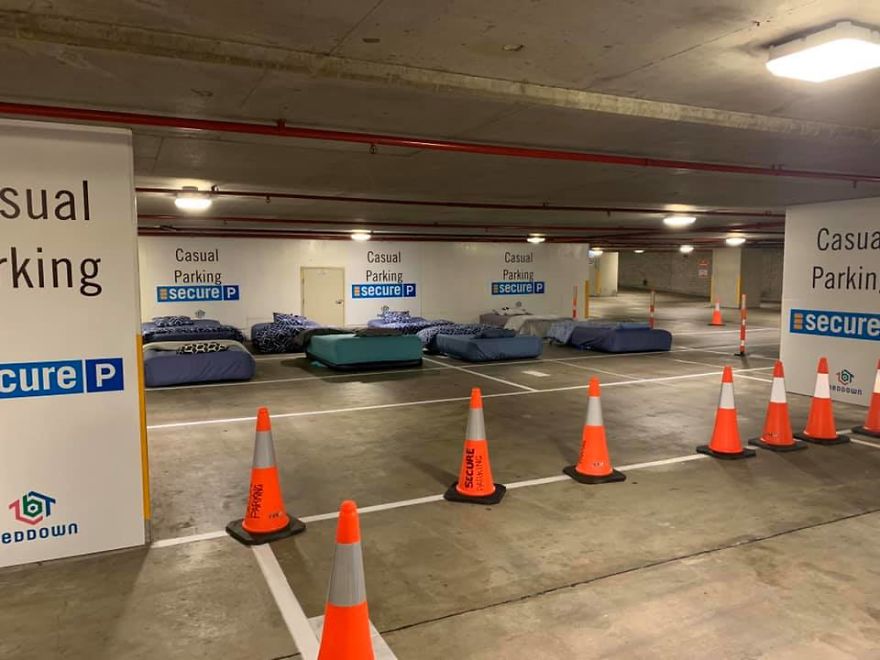 This Parking Lot orIs Turned Into A Safe Haven For The Homeless At Night Beddown