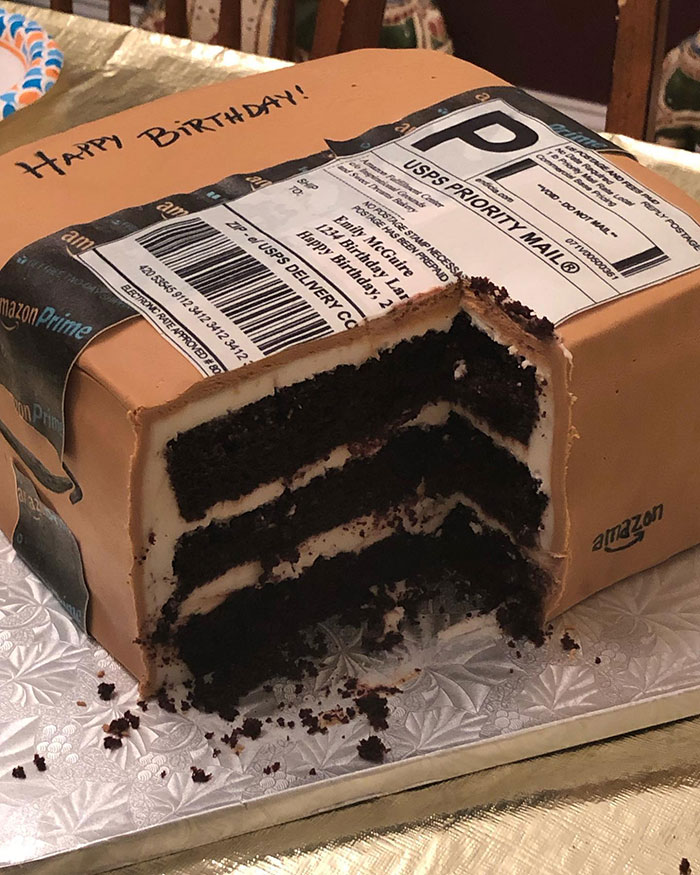 This Woman Loves Ordering From Amazon So Much That Her Husband Brought Her An Amazon Birthday Cake