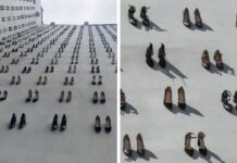 Women's Shoes Hung On Wall in Turkey to Commemorate 440 Women Killed by Their Own Husbands